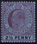 054 1907 2d Halfpenny Violet and Black on Blue