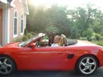 Ian in porche with Thor