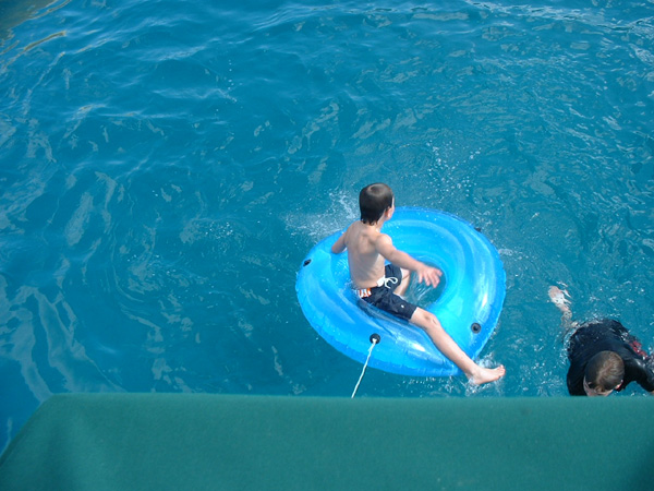 Jumping off boat