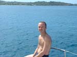 Ian at front of boat