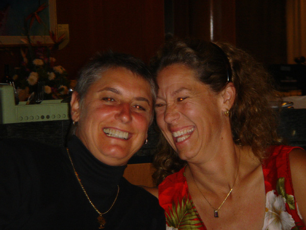 Susan and Laura dinner first night