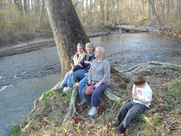 By the river