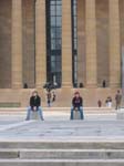 Living sculptures at Philly Museum