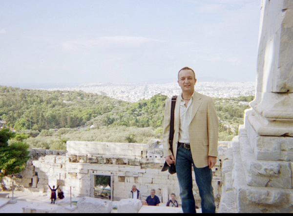 Ian at entry to Parthenon