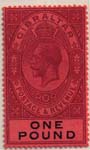 075 1912 1 Pound Violet and Black on Red