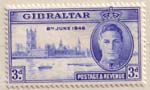120 1946 3d Bright Ultramarine Peace Issue